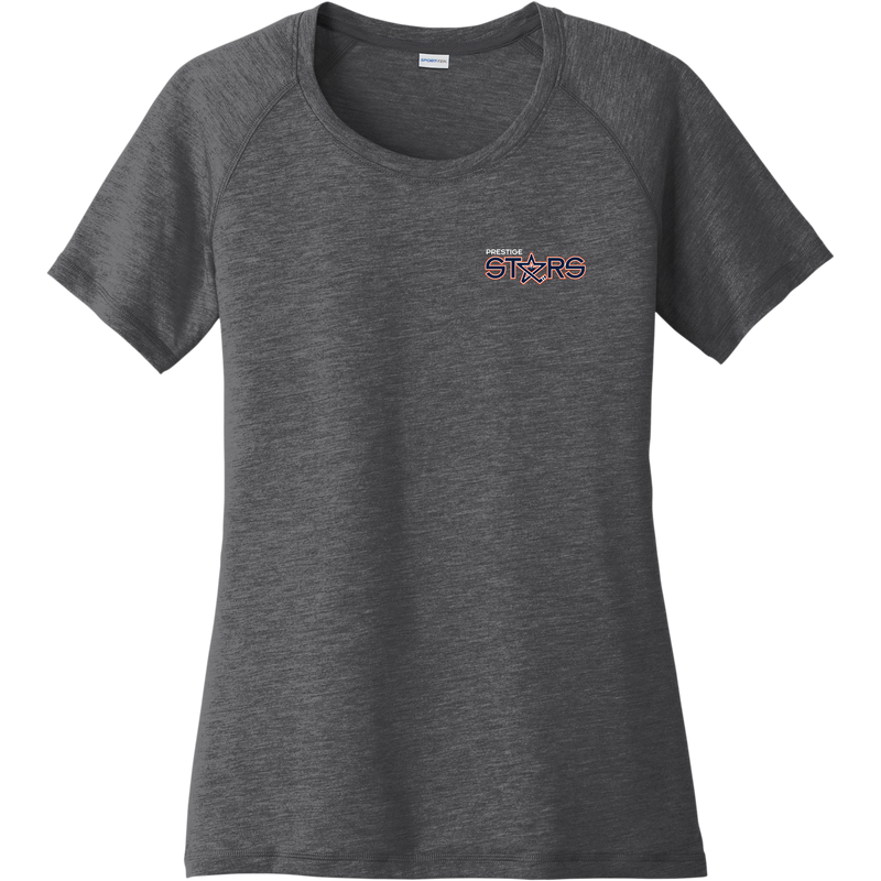 Prestige Stars Ladies PosiCharge Tri-Blend Wicking Scoop Neck Raglan Tee