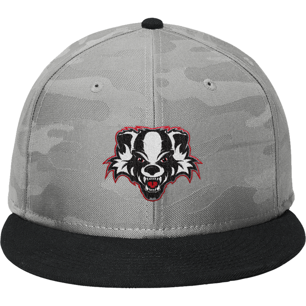 Scary Badgers New Era Camo Flat Bill Snapback Cap