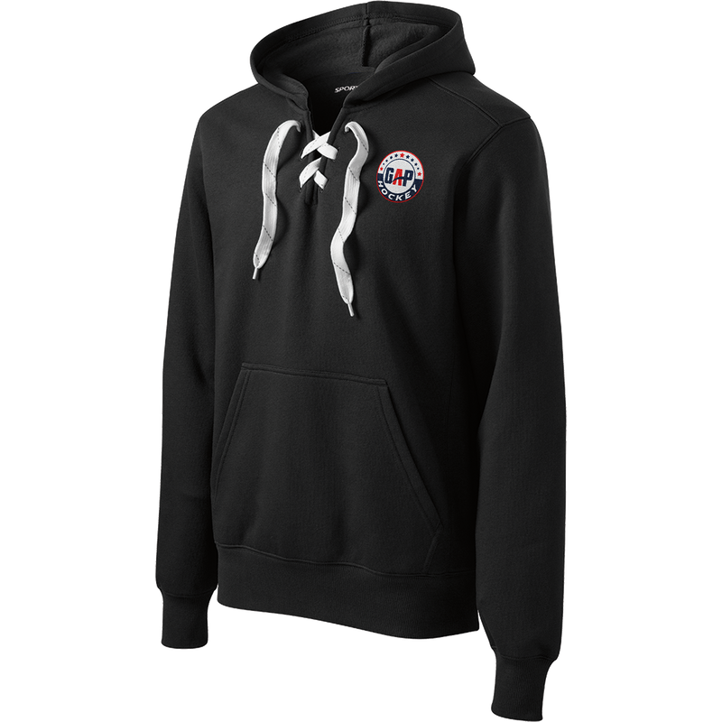 GAP Hockey Lace Up Pullover Hooded Sweatshirt
